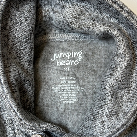 Jumping Beans Toddler Boys 2T Orange & Blue Plaid Button Shirt and Gray Sweater - Picture 3 of 6